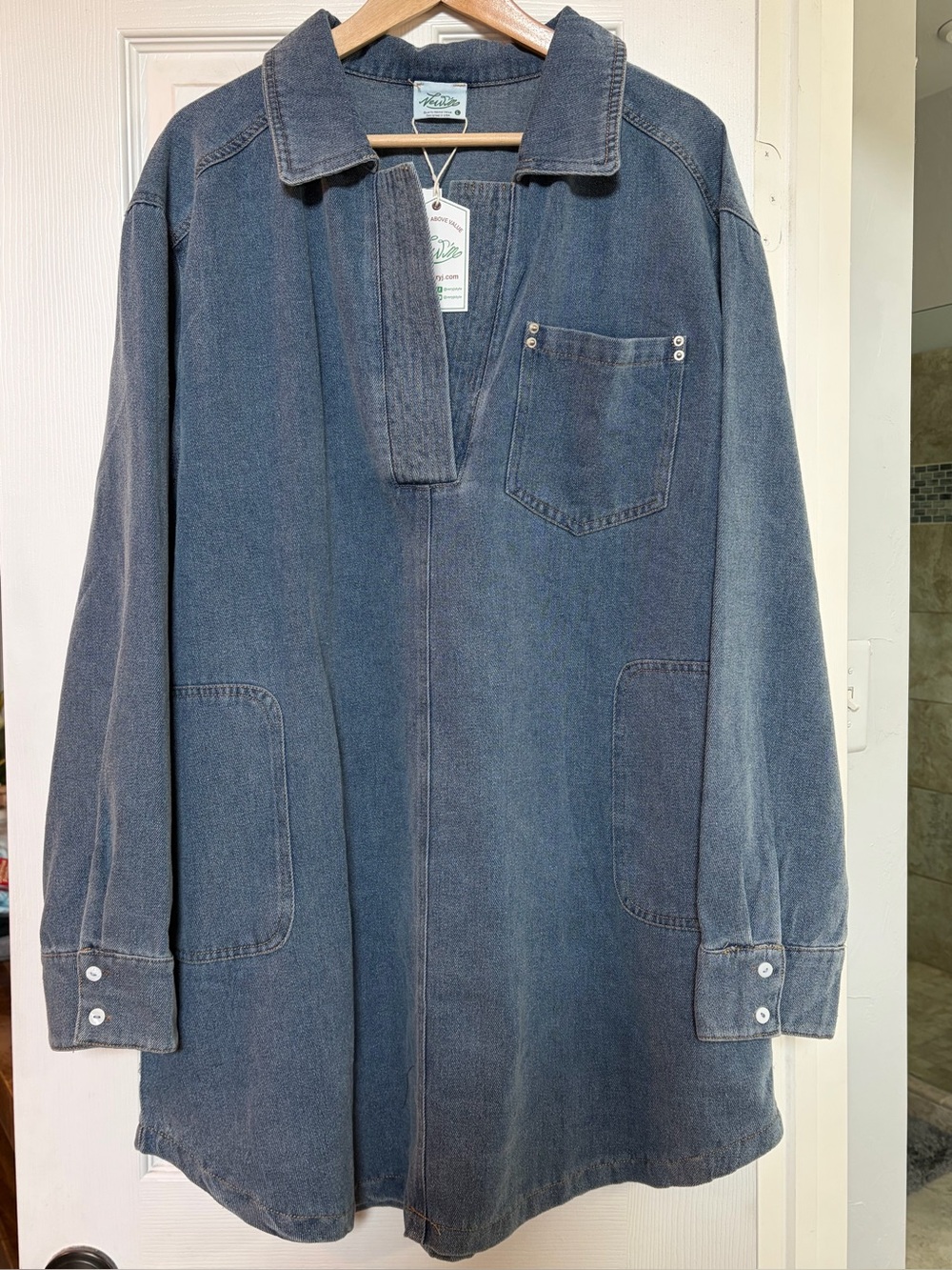Very J Classic Blue Denim Dress